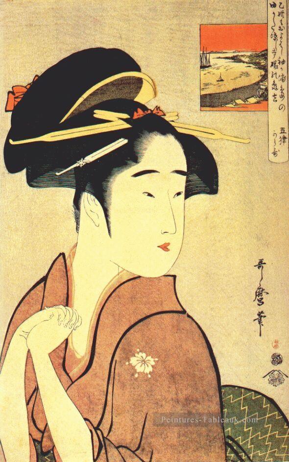 la geisha Kamekichi Kitagawa Utamaro ukiyo e Bijin GA Peintures à l'huile